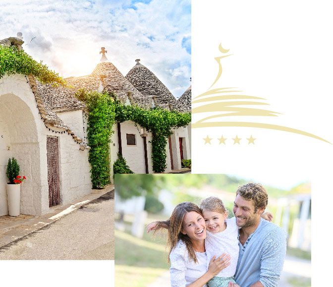 famiglia felici tra i trulli ad alberobello